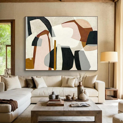 Pink - Brown Geometric Abstract for Bohemian Bedroom DLZ2965
