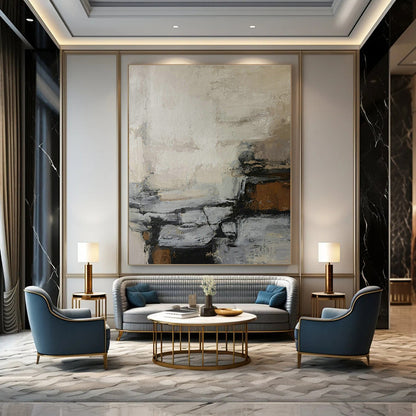 Neutral Toned Abstract Art for Bedroom & Home Office DLZ0396