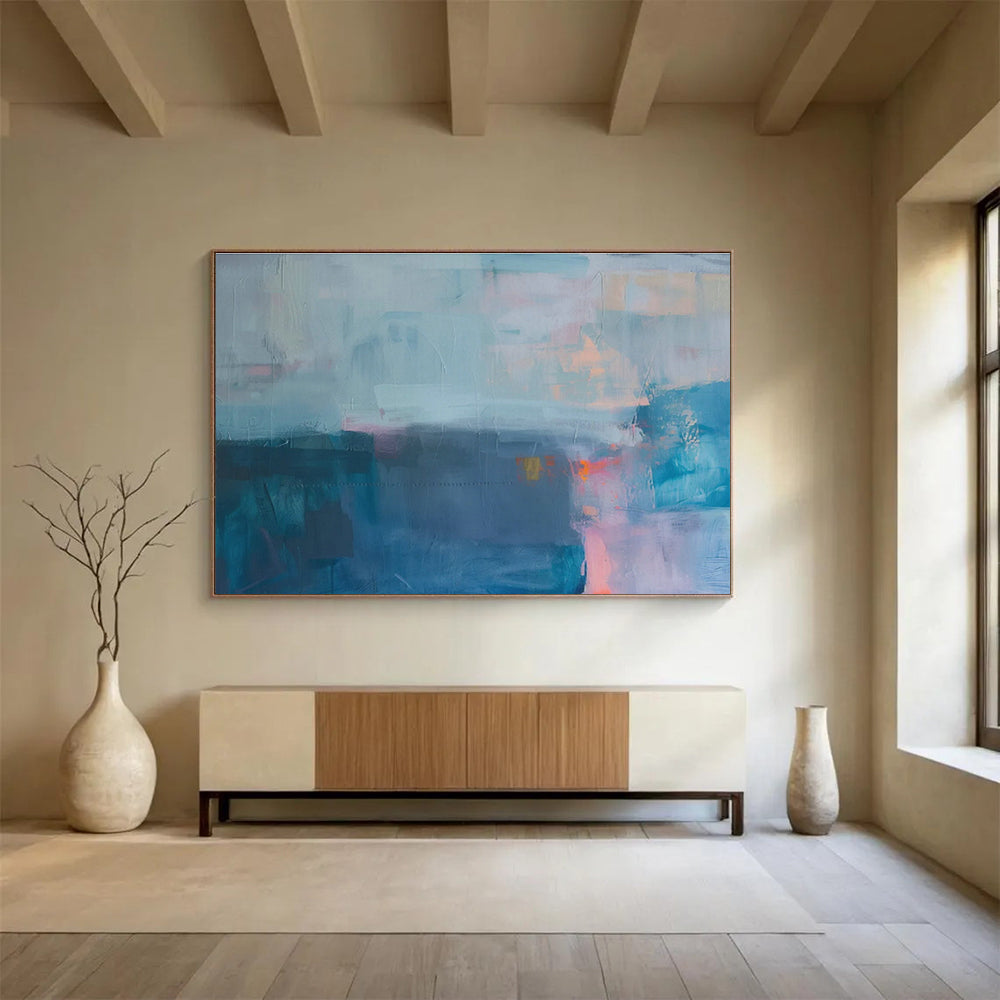 Blue - Tone Abstract Mood Art for Calming Reading Nook DLZ2869