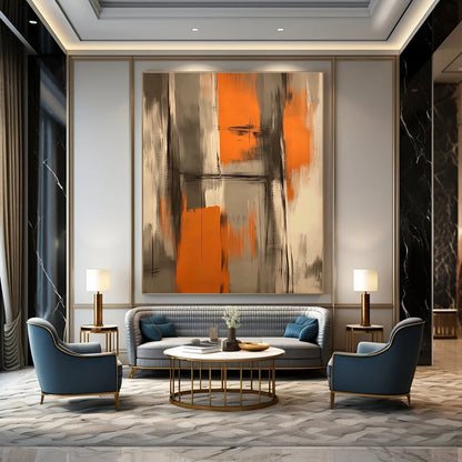 Orange and Grey Abstract for Industrial Loft & Creative Studio STSC782