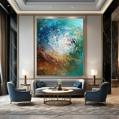 Ocean Swirl Abstract for Coastal Home Office & Spa Waiting Area STSC832