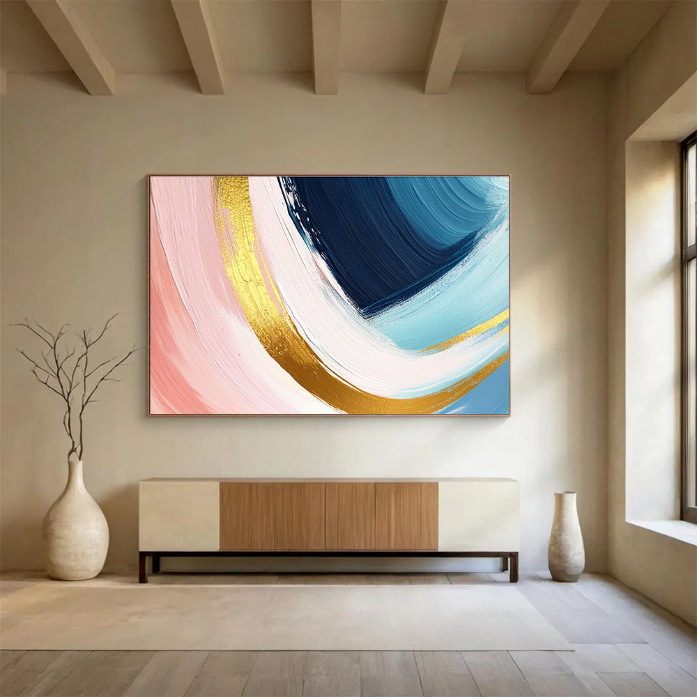 Soft Colorful Brushstrokes Art for Cozy Café & Bohemian - Style Home SC443