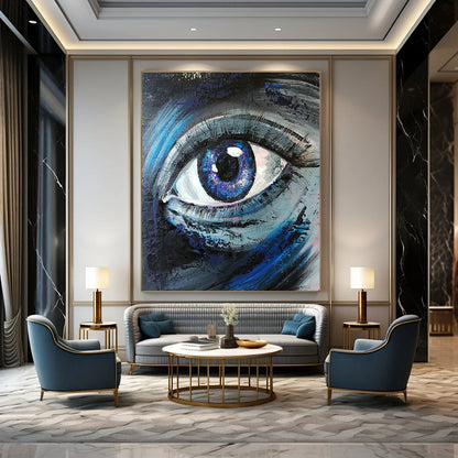 Blue Eye Painting for Art - Themed Bedroom & Psych - Inspired Lounge DLZ2105