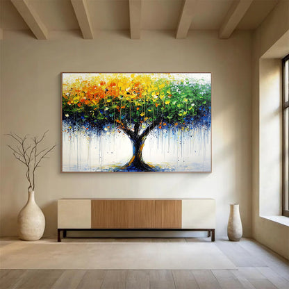 Colorful Dripping Tree Art for Bohemian - Style Home & Creative Art Studio SC285