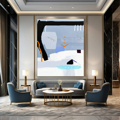 Light Blue Geometric Abstract Art for Scandinavian - Style Home & Art Gallery Pop - Up DLZ1104
