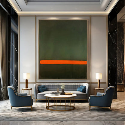 Green - Orange Minimalist Art for Eco - Friendly Café & Modern Studio DLZ2316