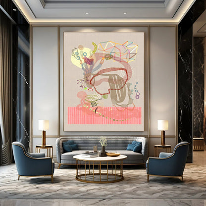 Collage Abstract Art for Bohemian Home Studio Corners DLZ0103
