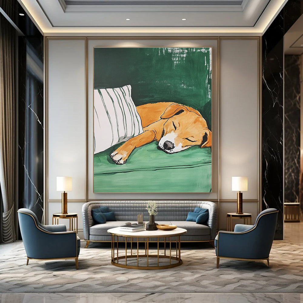 Sleeping Dog for Cozy Family Room & Pet - Lover’s Bedroom STSC1188