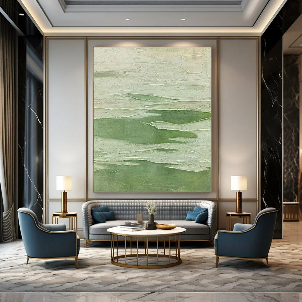Light Green Textured Abstract Art for Eco - Friendly Home & Botanical Store DLZ1224