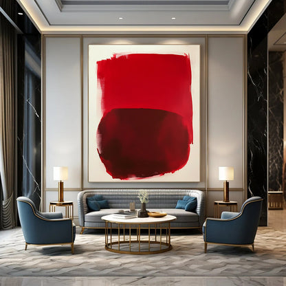 Red Abstract Shapes Art for Modern Art Gallery & Bold Home Office STSC1414