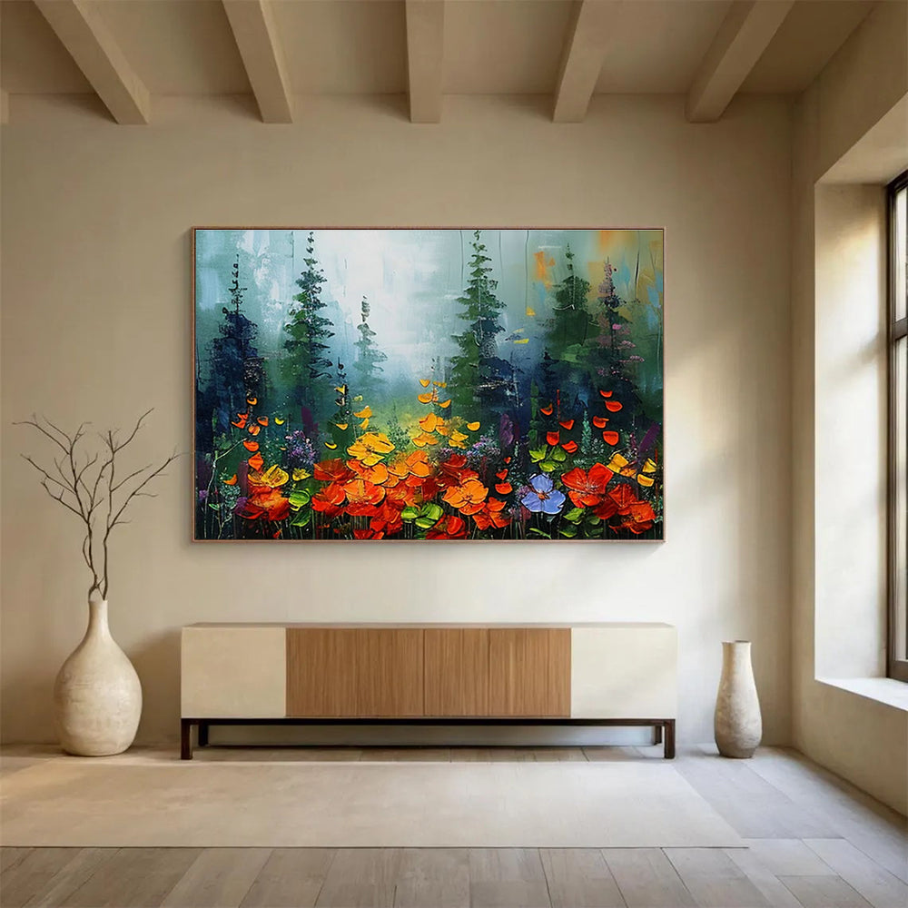 Flower - Filled Forest Art for Bohemian - Style Garden Party Tent Decor DLZ3216