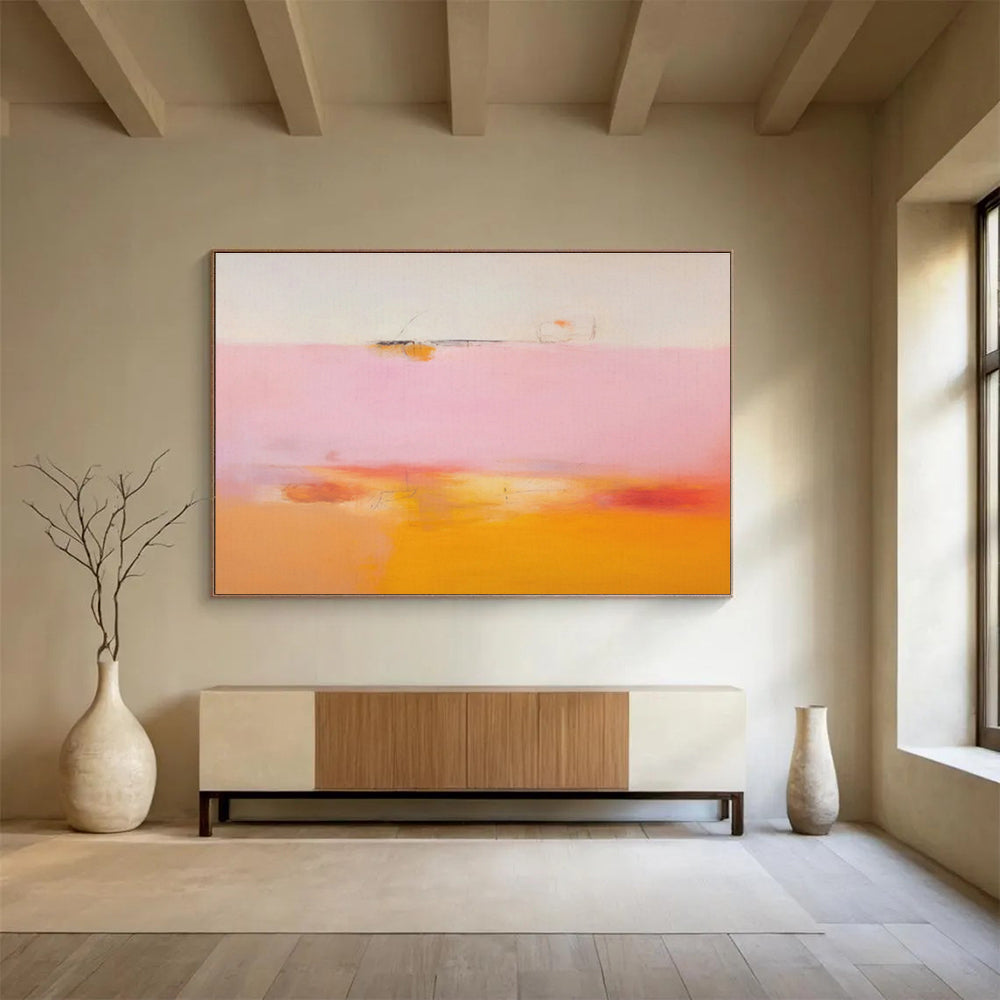 Pink - Orange Gradient Abstract Art for Sunny Breakfast Nook DLZ2860
