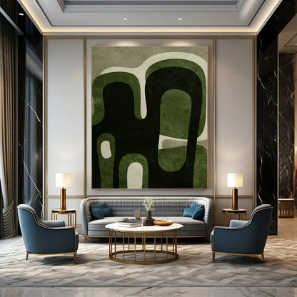 Organic Green Abstract Art for Bohemian Nursery & Garden - Themed Retail DLZ1388