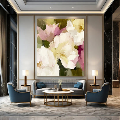 Delicate White - Pink Flower Art for Bridal Suite & Tea Room STSC055