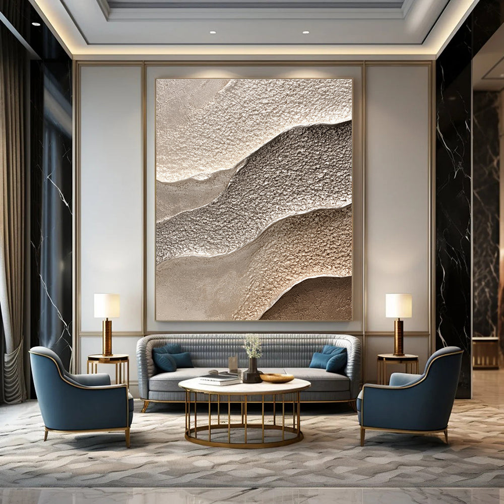 Neutral Textured Waves for Modern Office Reception & Luxury Hotel Lobby STSC945