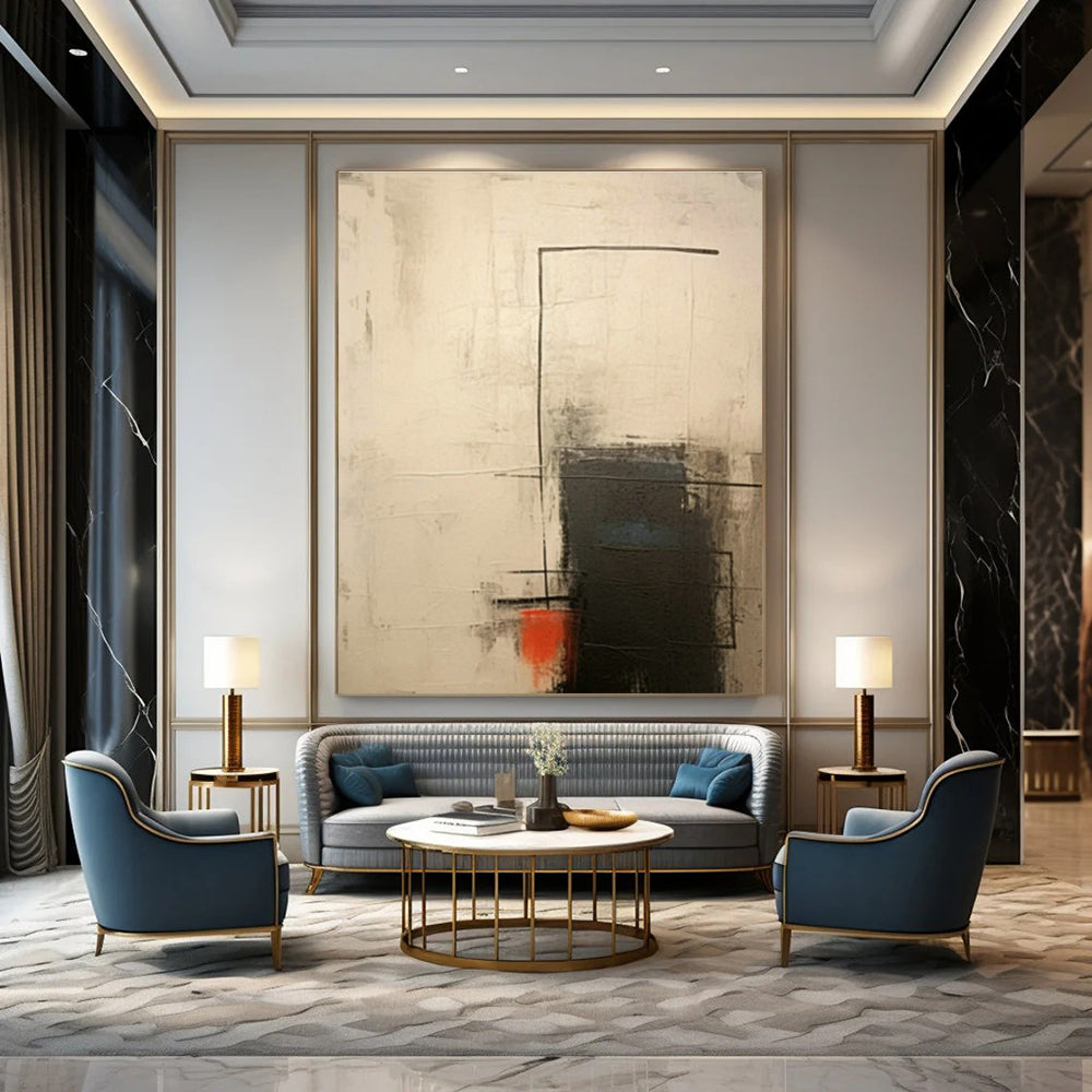 Red - Black Abstract Art for Urban Rooftop Bar & Edgy Home Gym DLZ0839