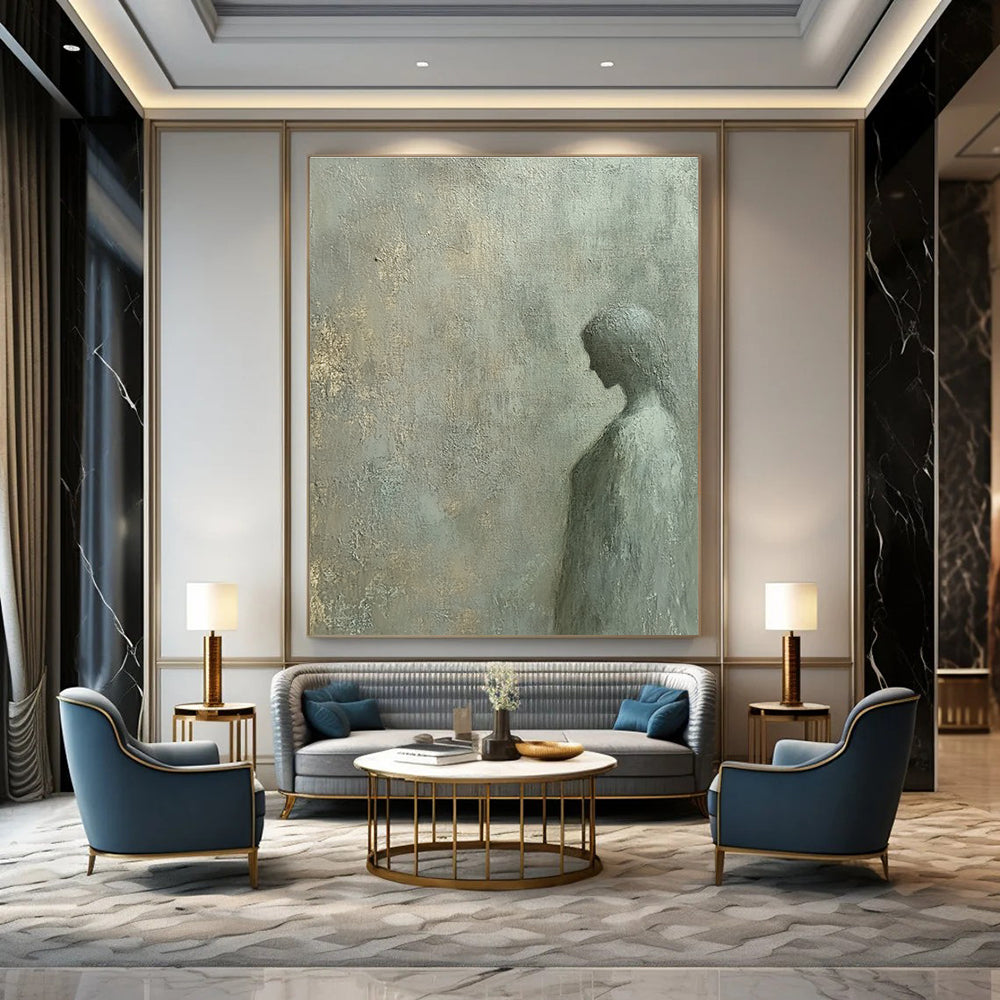 Shadowy Female Silhouette for Serene Meditation Room & Ethereal Art Gallery STSC997