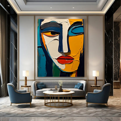 Cubist - Style Face Painting for Modern Art Studio & Avant - Garde Boutique STSC557