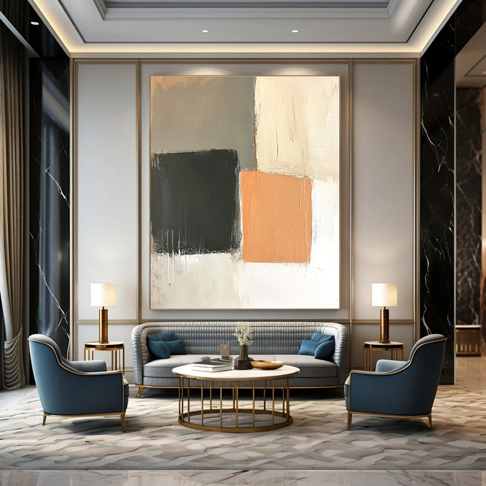 Geometric Color Block Abstract for Mid - Century Modern Home & Creative Studio STSC654