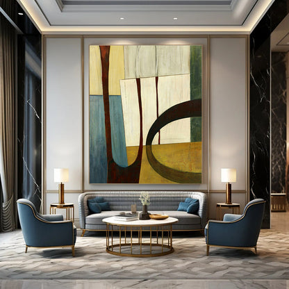 Geometric Color - Block Art for Modern Office Conference Room & Creative Studio Lounge DLZ0956