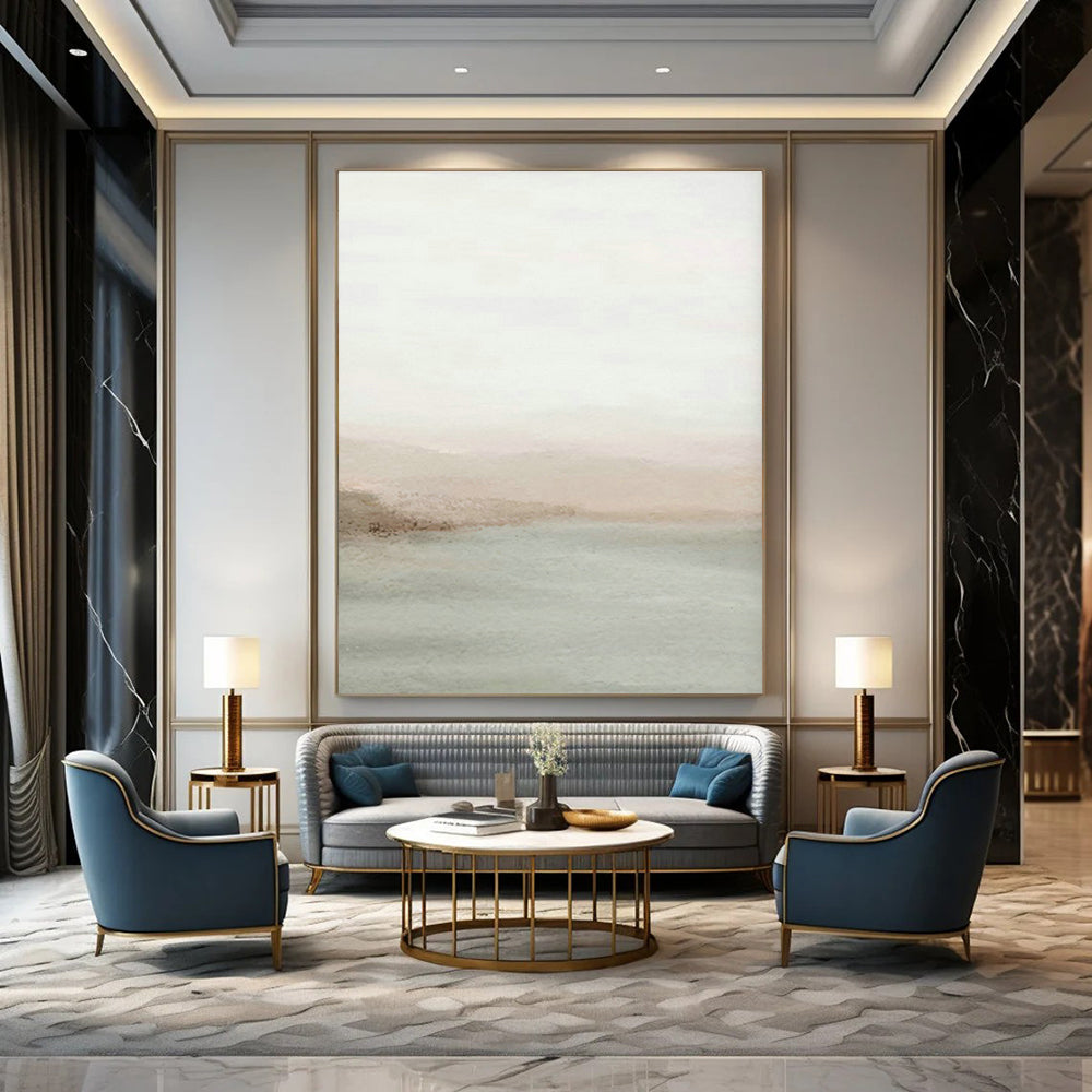 Minimalist Waterfront Art for Neutral - Toned Living Room & Artistic Beach House DLZ0726