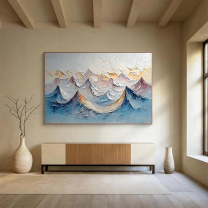 Textured Mountain Range Art for Adventure - Inspired Home Office Walls DLZ3286