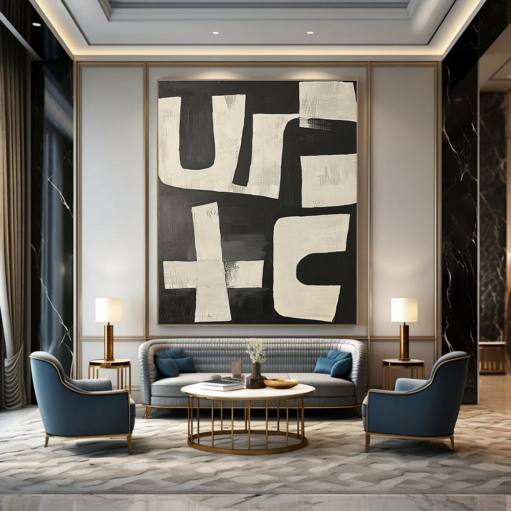 Black and White Abstract Shapes for Minimalist Gallery & Modern Office Waiting Area STSC1133