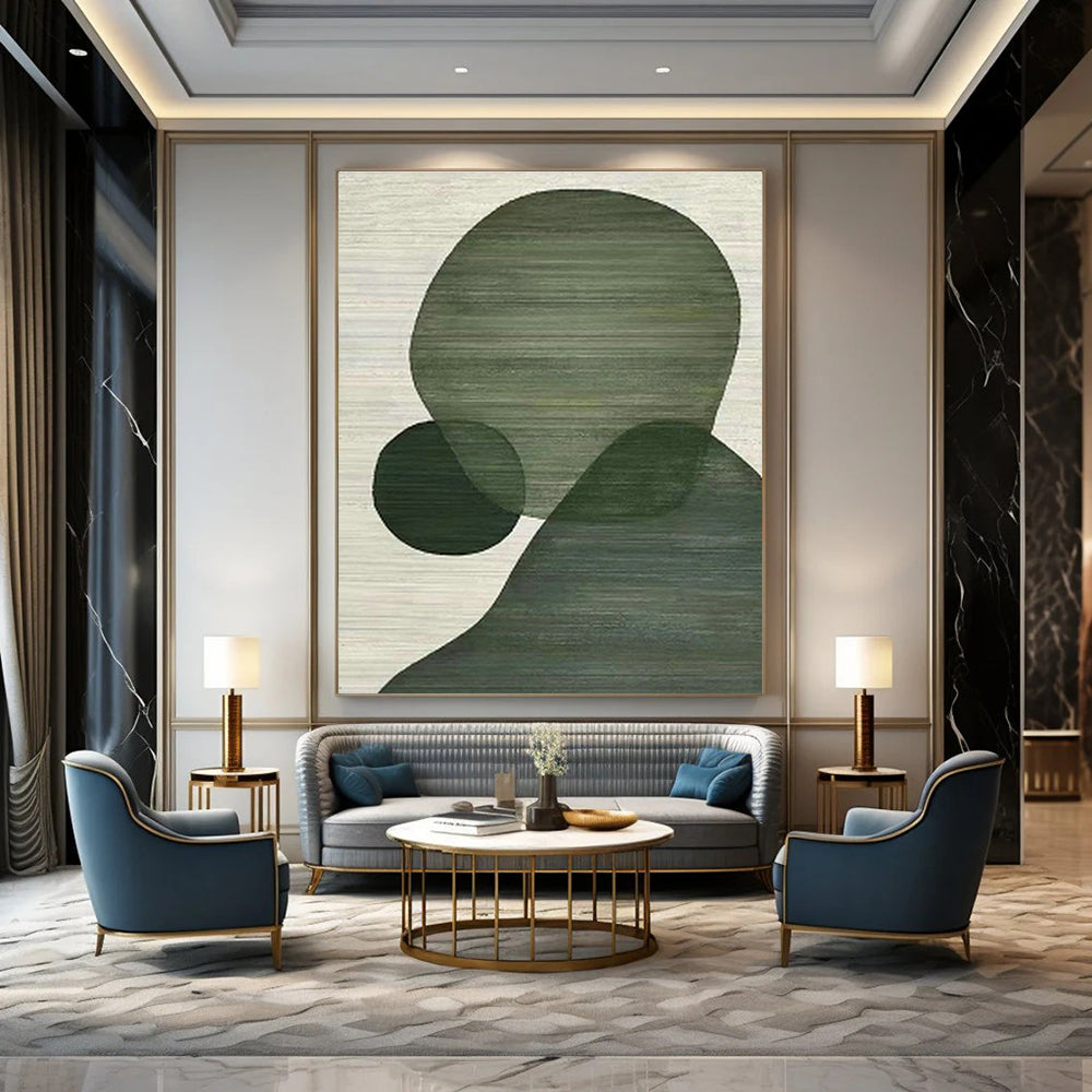 Green Geometric Art for Eco - Friendly Home Entryways DLZ0257