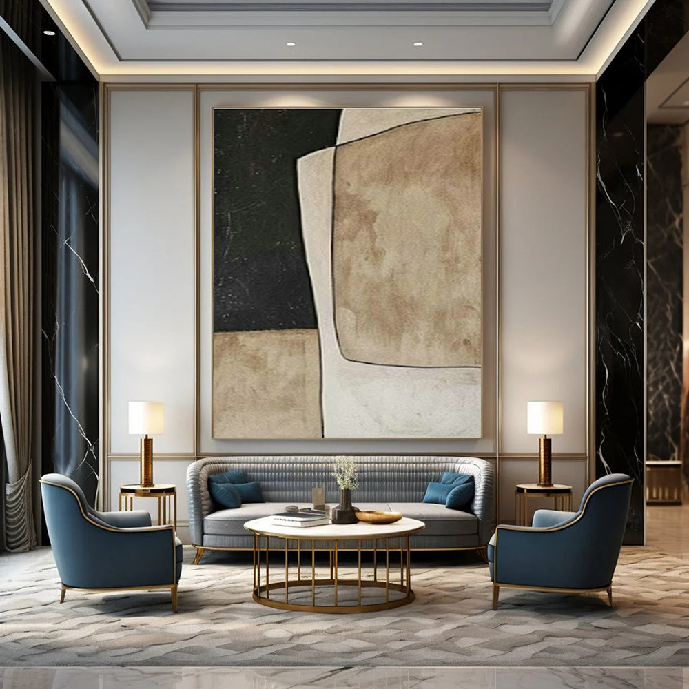 Earth - Toned Abstract Art for Rustic Café & Home Study DLZ2012