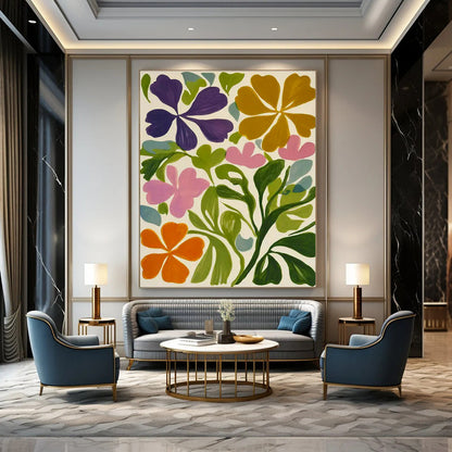 Colorful Floral Art for Bohemian Garden House & Women’s Wellness Studio DLZ1764