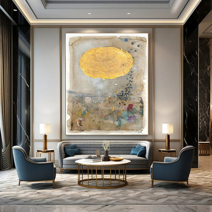 Gold - Brown Abstract Art for Luxury Hotel Spa Waiting Rooms DLZ0079