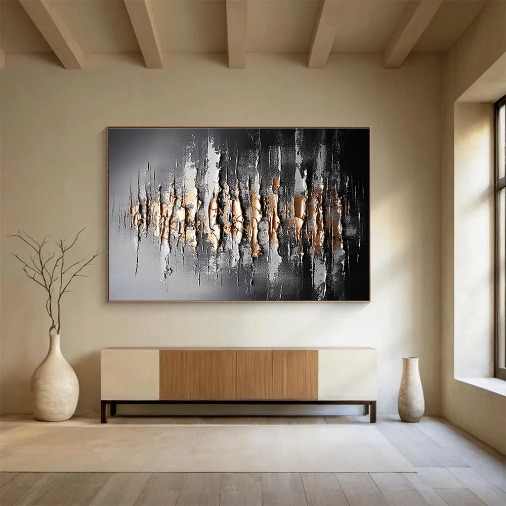 Black - Gold 3D Abstract Art for Luxurious Home Offices DLZ2425