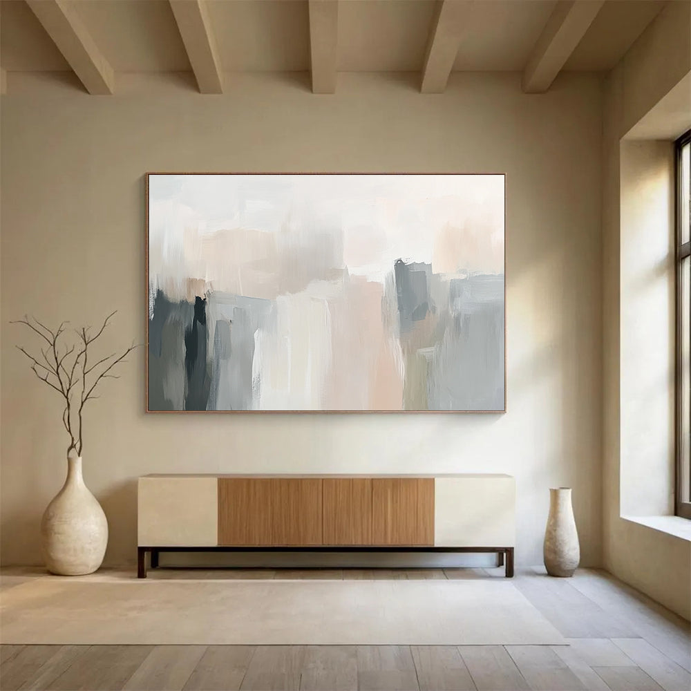 Pastel Abstract Cityscape Art for Chic Boutique Hotel & Light - Filled Apartment SC058