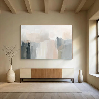 Pastel Abstract Cityscape Art for Chic Boutique Hotel & Light - Filled Apartment SC058
