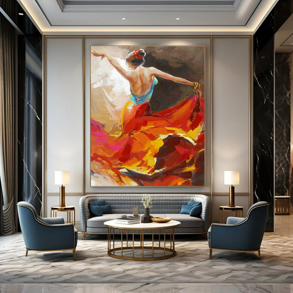 Vibrant Dancing Figure Art for Ballroom & Cultural Center DLZ2016