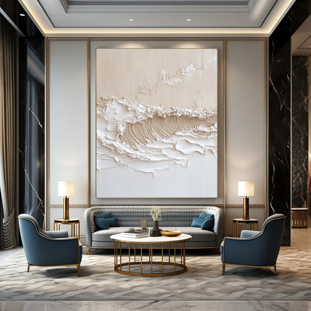 Textured Wave Art for Coastal Home Office & Spa Relaxation Area STSC1212