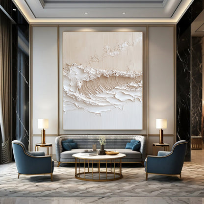 Textured Wave Art for Coastal Home Office & Spa Relaxation Area STSC1212