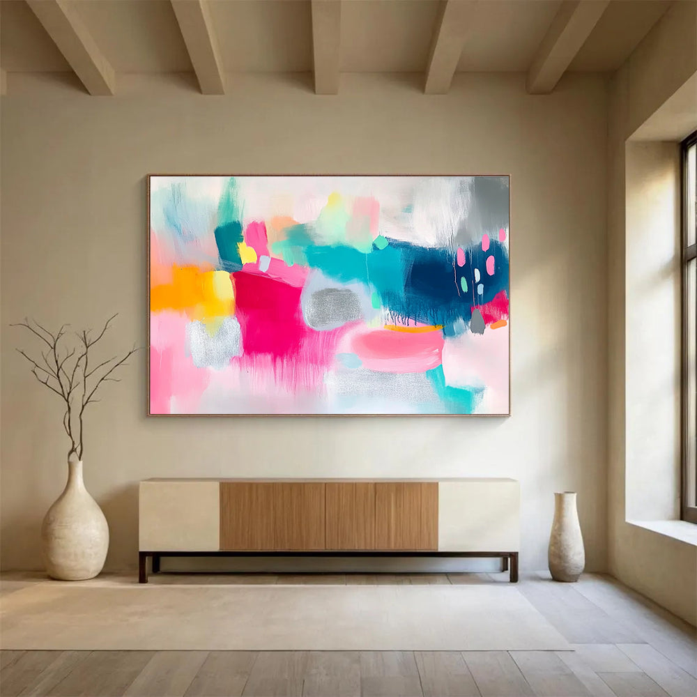 Bright Color Block Abstract Art for Creative Studio & Trendy Retail Store SC215