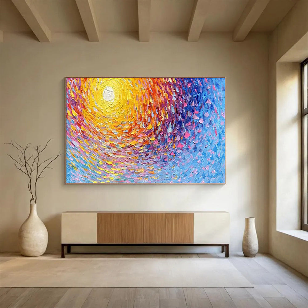 Colorful Swirl Abstract Art for Modern Art Gallery Rotunda Displays DLZ3265