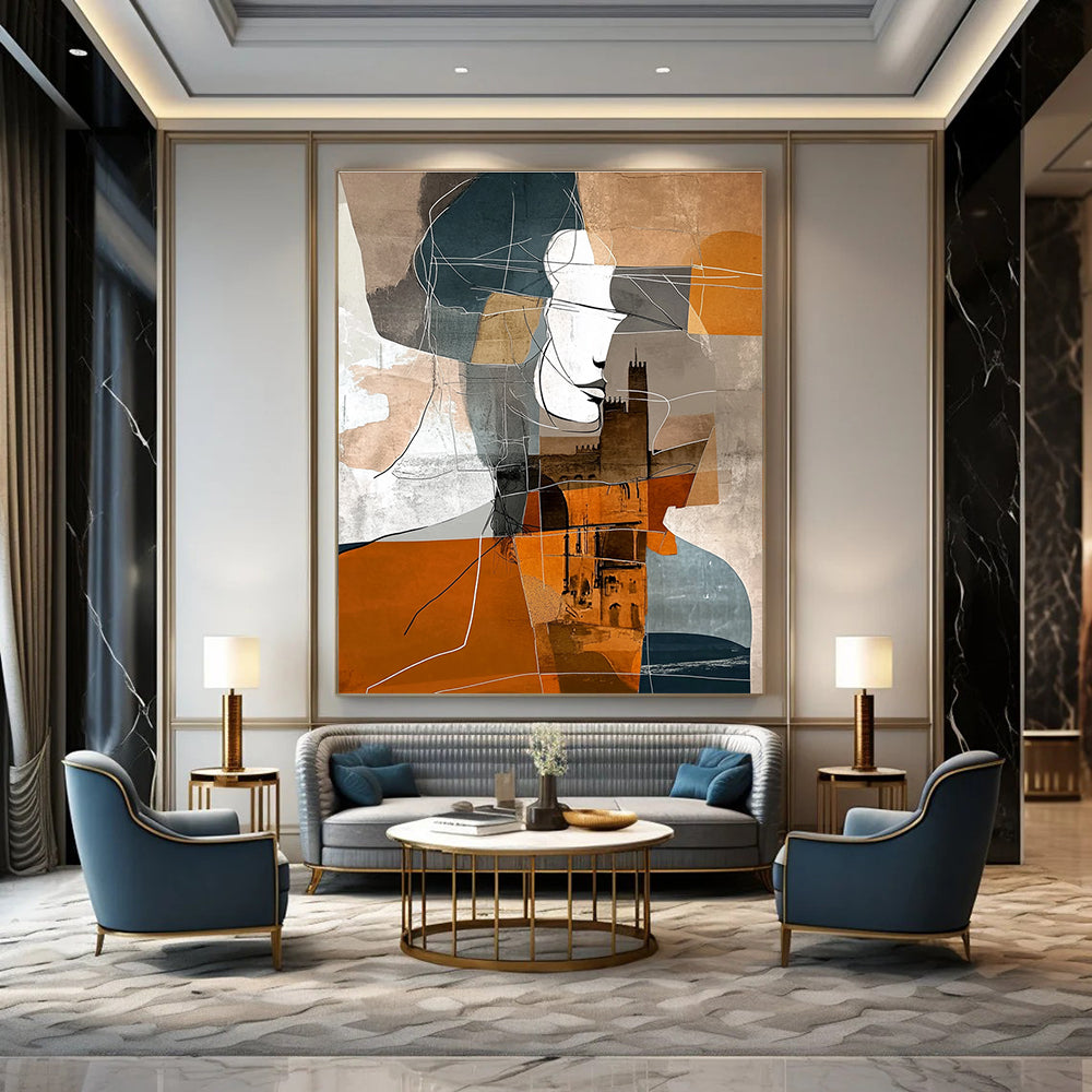 Abstract Portrait with Architecture for Modern Living Room & Art Gallery STSC540