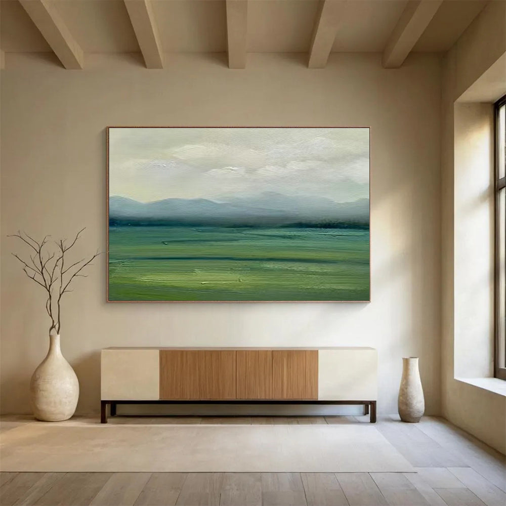 Misty Landscape Oil Painting for Nature - Inspired Bedrooms DLZ2485