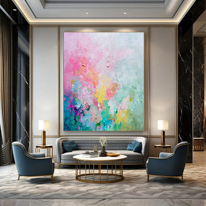 Pink - Colored Abstract Art for Feminine Boutique Hotel & Art - Inspired Tea Room DLZ1923
