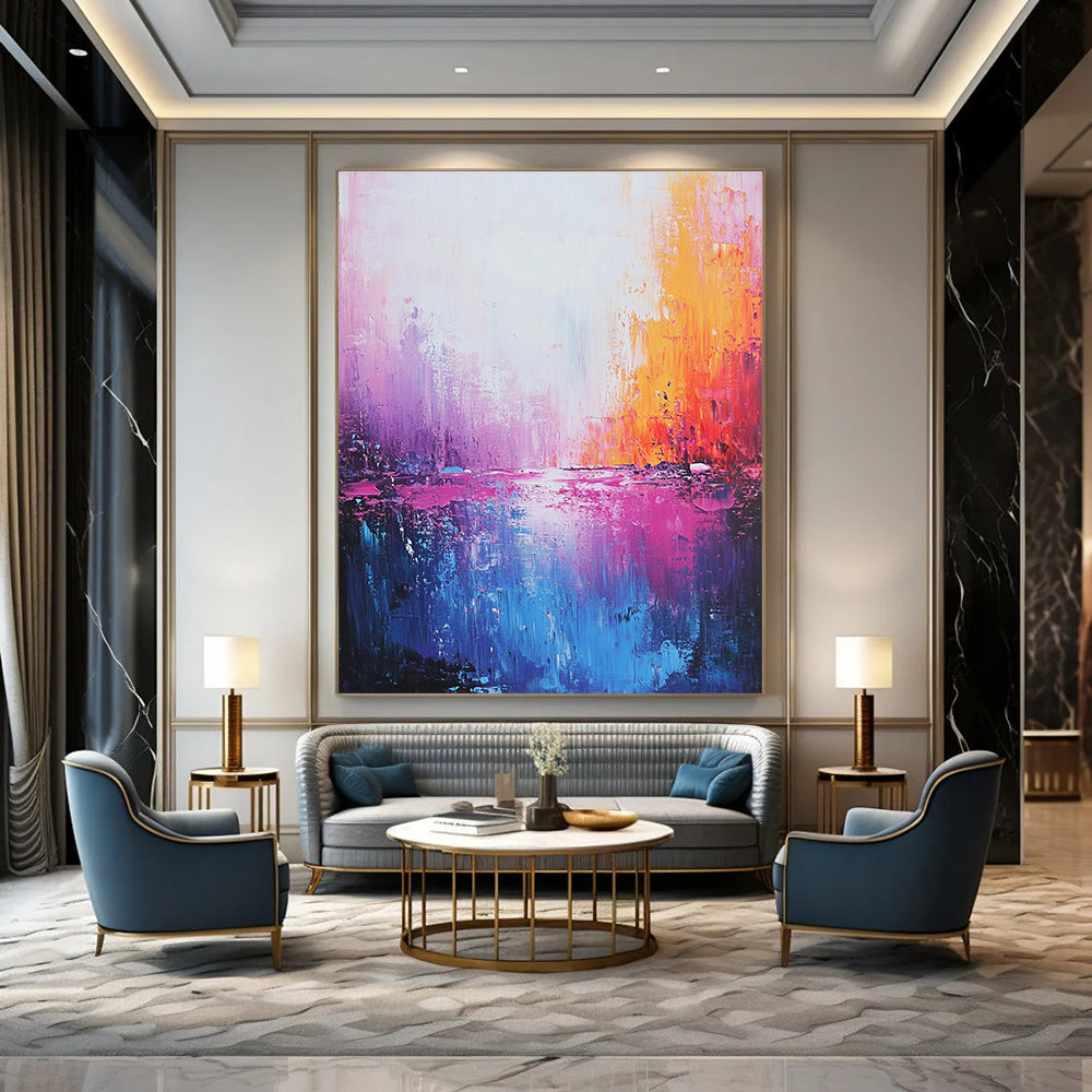 Vibrant Pink and Orange Abstract for Luxury Spa & Contemporary Art Space STSC345