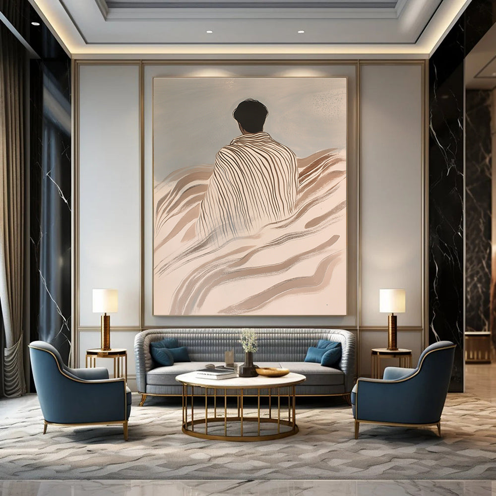 Striped Figure in the Wind Art for Bohemian Home & Wellness Retreat STSC1116