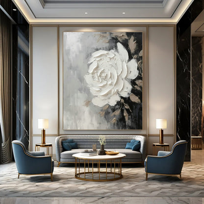 White Flower Abstract for Romantic Bed - and - Breakfast & Feminine Home Boudoir DLZ0897