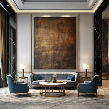 Brown - Toned Abstract Art for Rustic - Themed Whiskey Bars DLZ0179