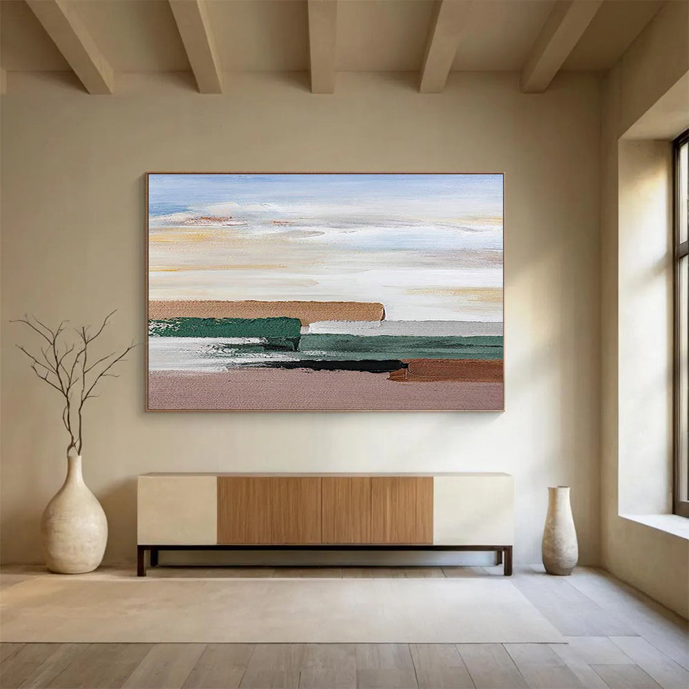 Color Block Abstract Art for Scandinavian - Style Home Living Room Walls DLZ3172