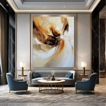 Flowing Golden Abstract for Luxury Hotel Lobby & Upscale Dining Room STSC634