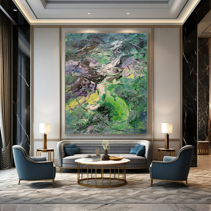Colorful Brushstroke Abstract Art for Living Room & Art Studio DLZ0543