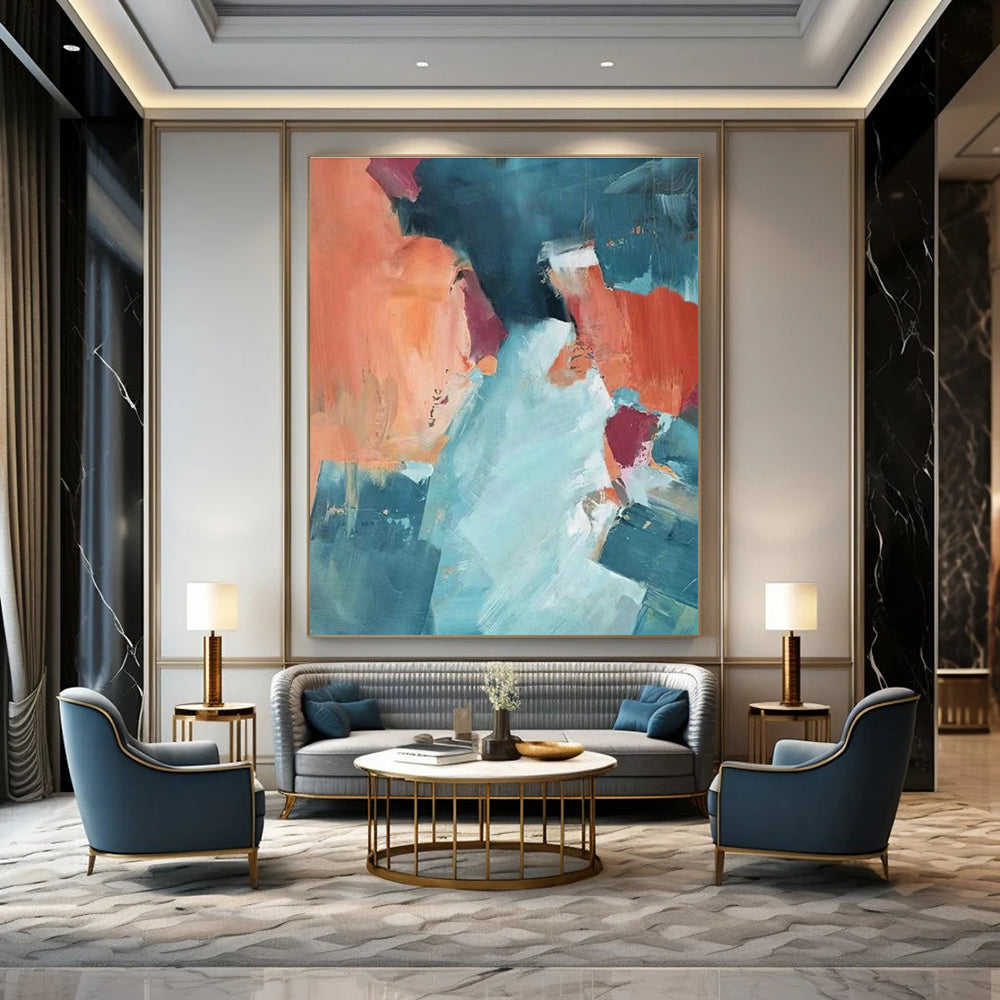 Color - Block Abstract Art for Eclectic Home Dining Nooks DLZ0276